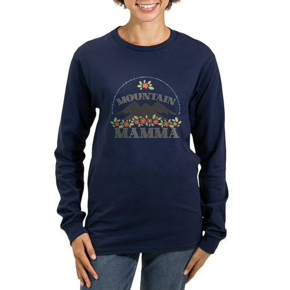 CafePress - MOUNTAIN MAMMA Long Sleeve T Shirt - Women's Long Sleeve Graphic Tee Casual Fit