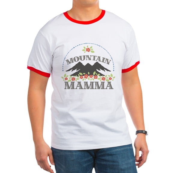 CafePress - MOUNTAIN MAMMA T Shirt - 100% Cotton Ringed T-Shirt