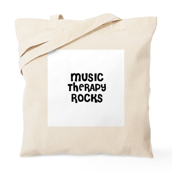CafePress - MUSIC THERAPY ROCKS Tote Bag - Unisex Canvas Tote Bag, Beige, 1-Piece