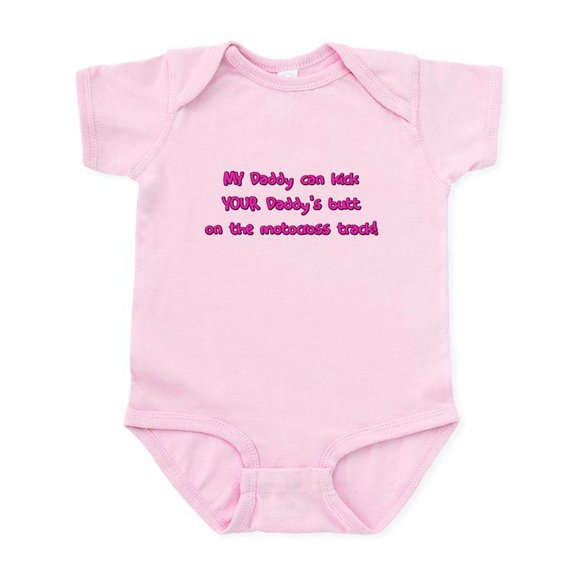 CafePress - MX Kick Daddy's Butt Motocross Baby Bodysuit Pink - Baby Light Bodysuit, Size Newborn - 24 Months