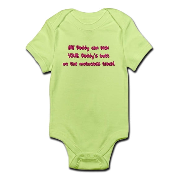CafePress - MX Kick Daddy's Butt Motocross Baby Bodysuit Pink - Baby Light Bodysuit