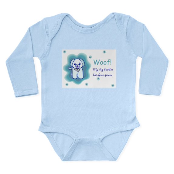 CafePress - MY Big Brother Has Paws Body Suit - Long Sleeve Cotton Baby Bodysuit