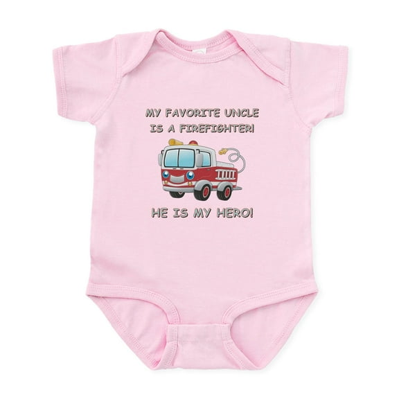 CafePress - MY FAVORITE UNCLE IS A FIREFIGHTER - Baby Light Bodysuit, Size Newborn - 24 Months