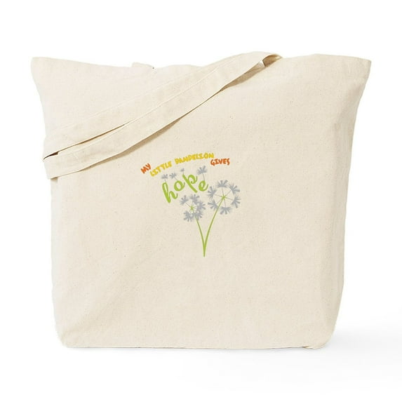 CafePress - MY LITTLE DANDELION GIVES Hope Tote Bag - Unisex Canvas Tote Bag, Beige, 1-Piece