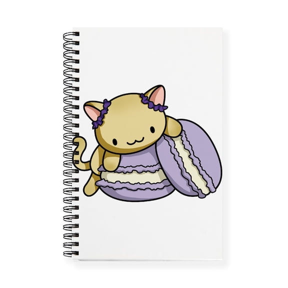 CafePress - Macaron Kitty Journal - Spiral Bound Journal Notebook, Personal Diary Dot Grid