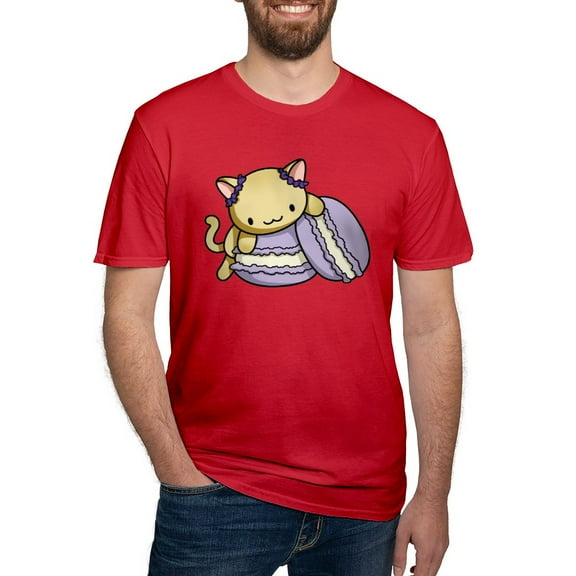 CafePress - Macaron Kitty T Shirt - Men's Fitted T-Shirt