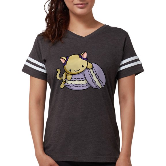 CafePress - Macaron Kitty T Shirt - Womens Football Shirt