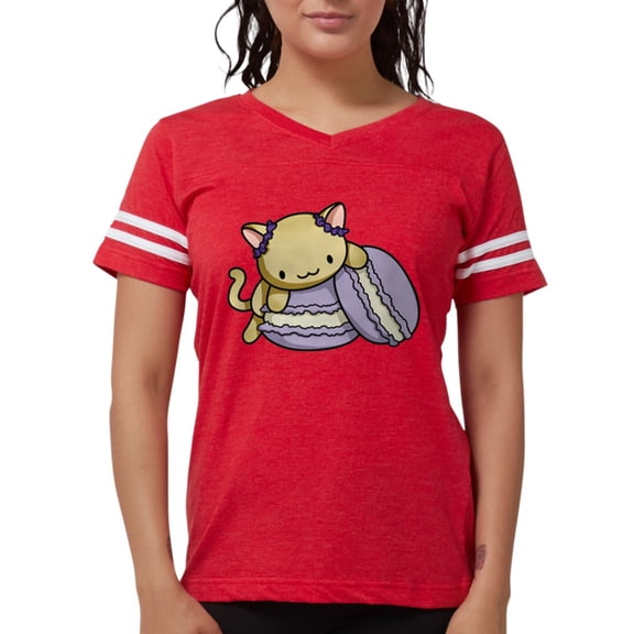 CafePress - Macaron Kitty T Shirt - Womens Football Shirt
