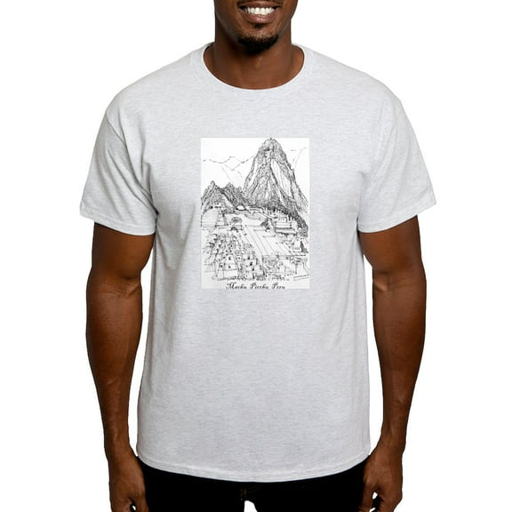 CafePress - Machu Picchu Sketch T Shirt / Blue &Amp; Grey Also - Light T-Shirt - CP