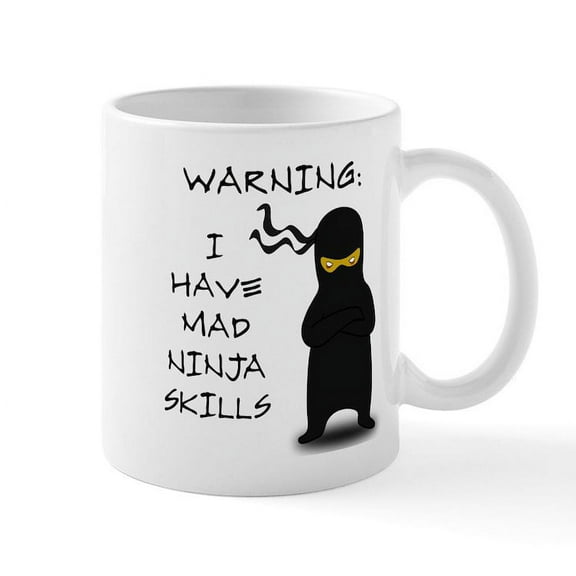 CafePress - Mad Ninja Skills Mug - 11 oz Ceramic Mug - Novelty Coffee Tea Cup