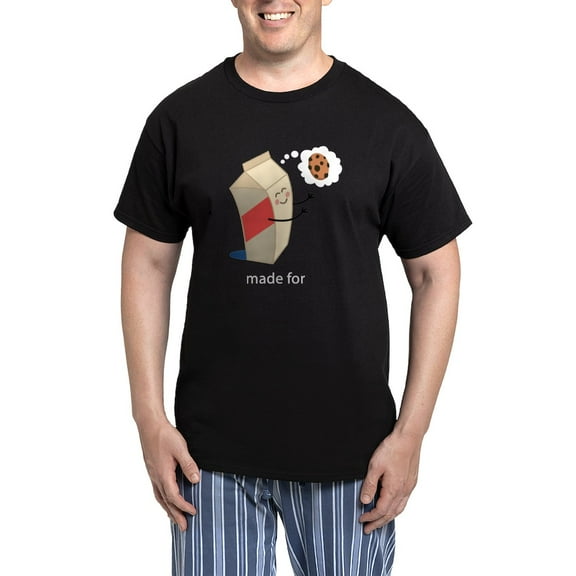 CafePress - Made For Each Other Cookies And Milk Men's Dark Pa - Men's Dark Loose Fit Cotton Pajama Set