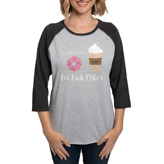 CafePress - Made For Each Other Donut And Long Sleeve T Shirt - Womens Baseball Tee
