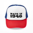 thumbnail image 1 of CafePress - Made In 1946 - Adjustable Unisex Printed Trucker Hat with Mesh Back, 1 of 10