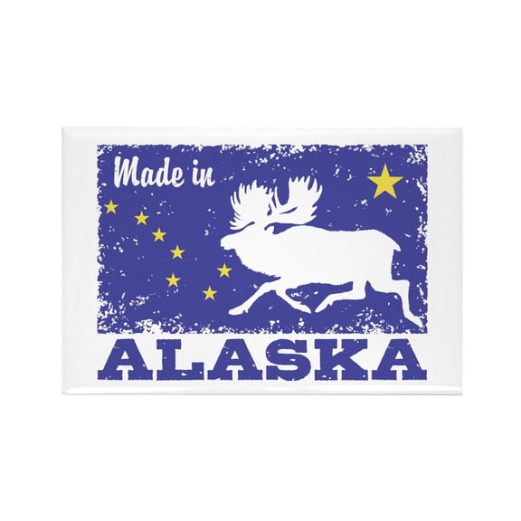 CafePress - Made In Alaska - Rectangle Magnet, 2"x3" Refrigerator Magnet