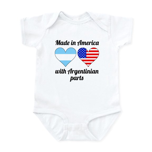 CafePress - Made In America With Argentinian Parts Body Suit - Baby Light Bodysuit, Size Newborn - 24 Months