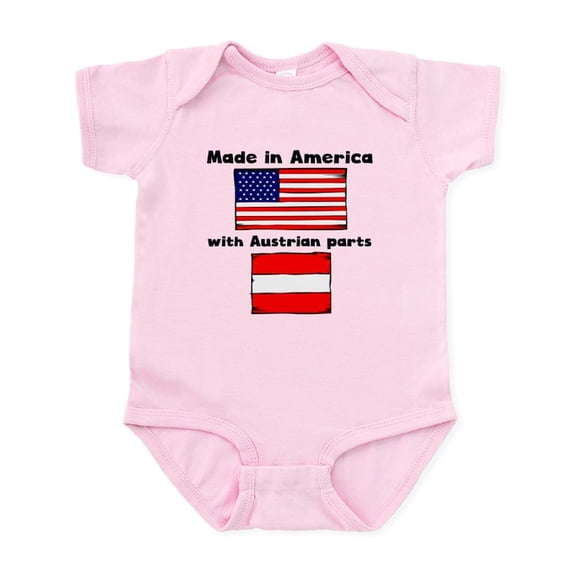 CafePress - Made In America With Austrian Parts Body Suit - Baby Light Bodysuit, Size Newborn - 24 Months