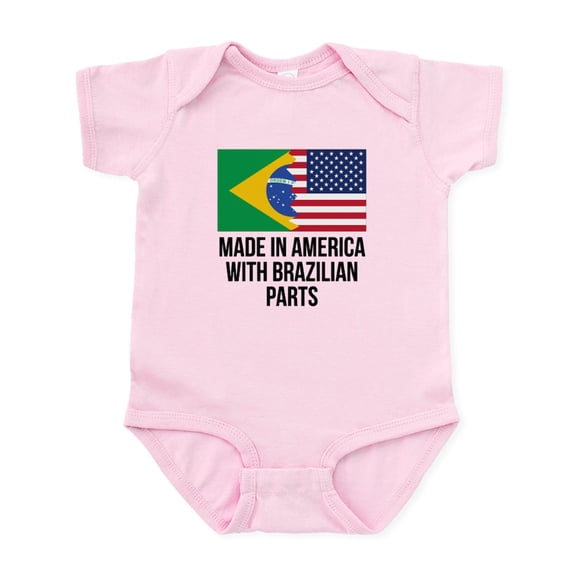 CafePress - Made In America With Brazilian Parts Body Suit - Baby Light Bodysuit, Size Newborn - 24 Months