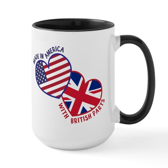CafePress - Made In America With Brit - 15 oz Ceramic Large White Novelty Mug