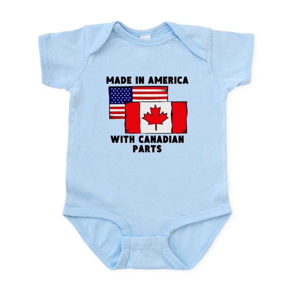 CafePress - Made In America With Canadian Parts Body Suit - Baby Light Bodysuit, Size Newborn - 24 Months