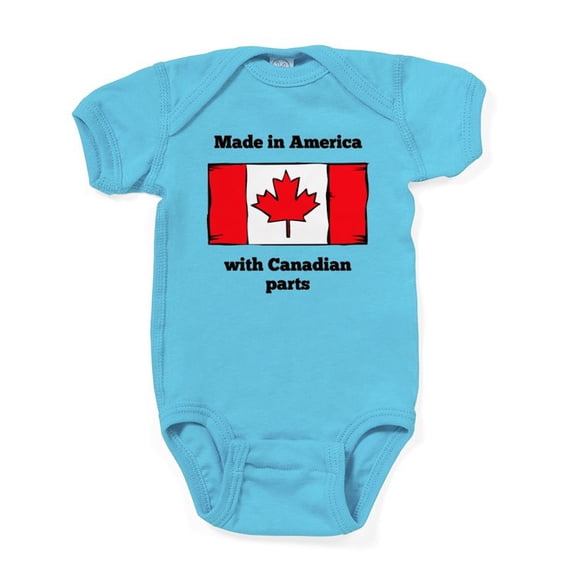 CafePress - Made In America With Canadian Parts Body Suit - Cute Infant Bodysuit Baby Romper - Size Newborn - 24 Months
