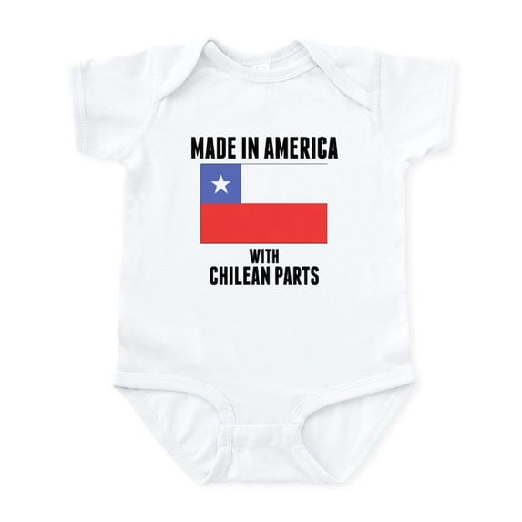 CafePress - Made In America With Chilean Parts Body Suit - Baby Light Bodysuit, Size Newborn - 24 Months