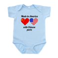 thumbnail image 1 of CafePress - Made In America With Chinese Parts Body Suit - Baby Light Bodysuit, Size Newborn - 24 Months, 1 of 4