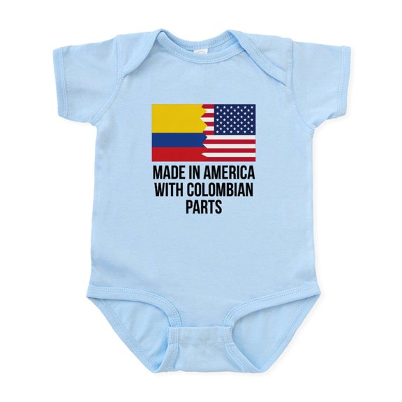 CafePress - Made In America With Colombian Parts Body Suit - Baby Light Bodysuit, Size Newborn - 24 Months