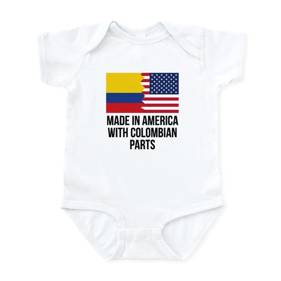 CafePress - Made In America With Colombian Parts Body Suit - Baby Light Bodysuit, Size Newborn - 24 Months