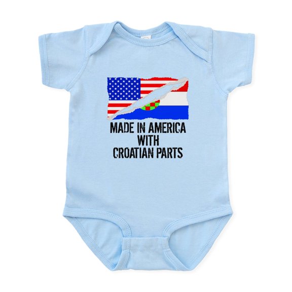 CafePress - Made In America With Croatian Parts Body Suit - Baby Light Bodysuit, Size Newborn - 24 Months