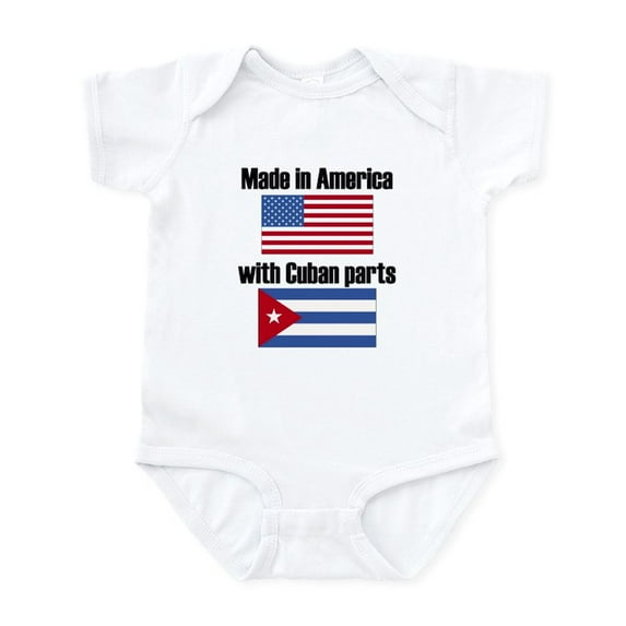 CafePress - Made In America With Cuban Parts Body Suit - Baby Light Bodysuit, Size Newborn - 24 Months