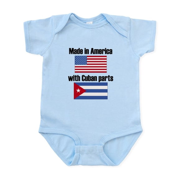 CafePress - Made In America With Cuban Parts Body Suit - Baby Light Bodysuit, Size Newborn - 24 Months