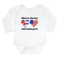 thumbnail image 1 of CafePress - Made In America With Cuban Parts Body Suit - Long Sleeve Cotton Baby Bodysuit, 1 of 4