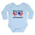 thumbnail image 1 of CafePress - Made In America With Cuban Parts Body Suit - Long Sleeve Cotton Baby Bodysuit, 1 of 4