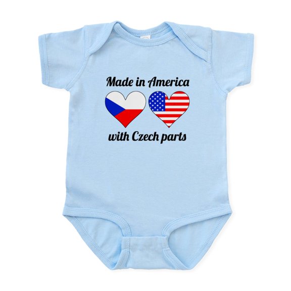 CafePress - Made In America With Czech Parts Body Suit - Baby Light Bodysuit, Size Newborn - 24 Months