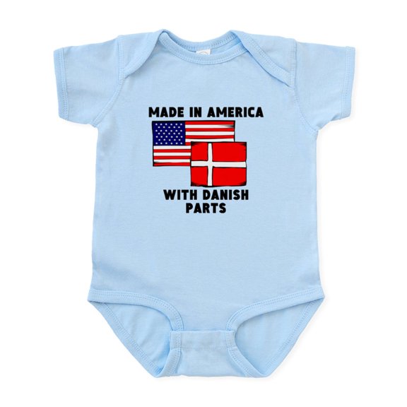 CafePress - Made In America With Danish Parts Body Suit - Baby Light Bodysuit, Size Newborn - 24 Months
