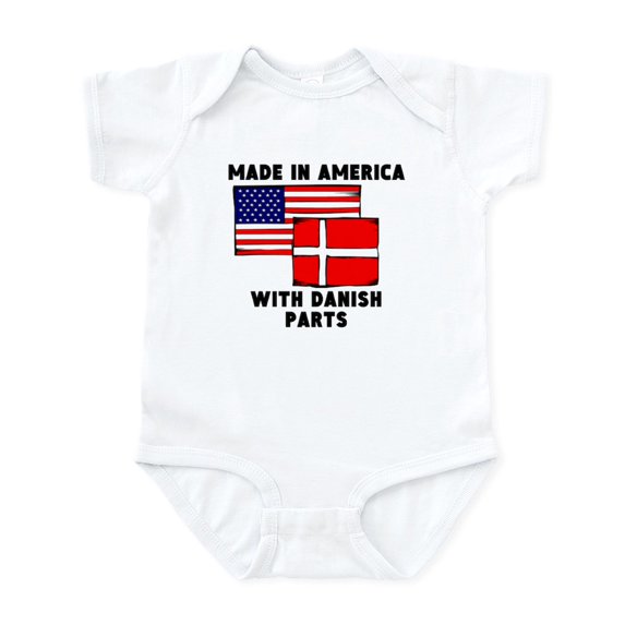 CafePress - Made In America With Danish Parts Body Suit - Baby Light Bodysuit, Size Newborn - 24 Months