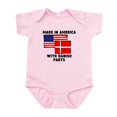 thumbnail image 1 of CafePress - Made In America With Danish Parts Body Suit - Baby Light Bodysuit, Size Newborn - 24 Months, 1 of 4