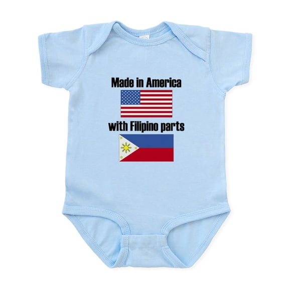 CafePress - Made In America With Filipino Parts Body Suit - Baby Light Bodysuit, Size Newborn - 24 Months
