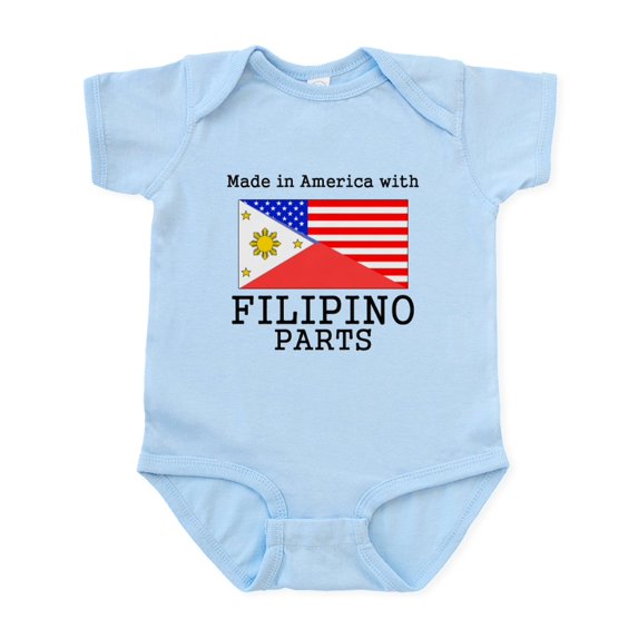 CafePress - Made In America With Filipino Parts Body Suit - Baby Light Bodysuit