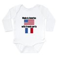 thumbnail image 1 of CafePress - Made In America With French Parts Body Suit - Long Sleeve Cotton Baby Bodysuit, 1 of 4