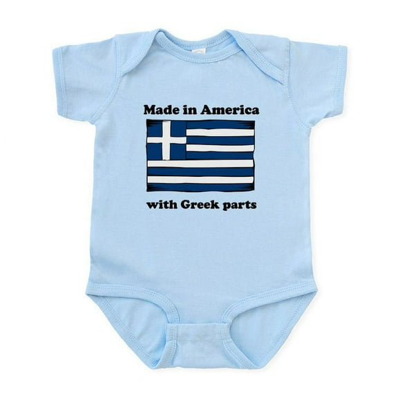 CafePress - Made In America With Greek Parts Body Suit - Baby Light Bodysuit, Size Newborn - 24 Months
