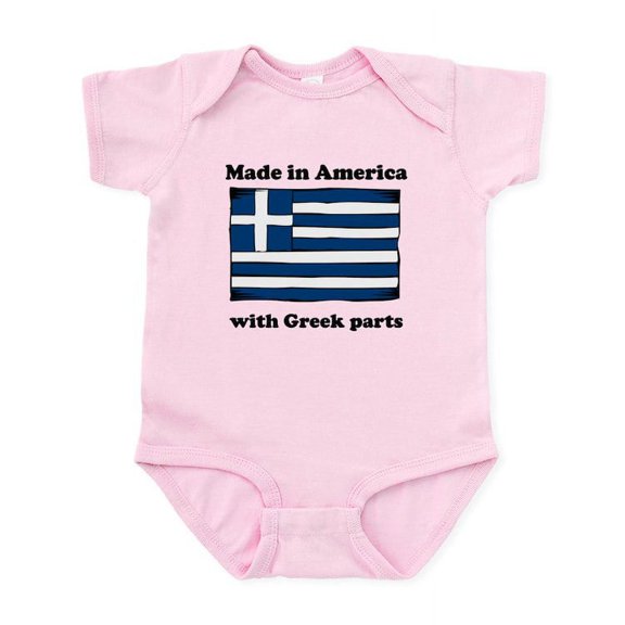 CafePress - Made In America With Greek Parts Body Suit - Baby Light Bodysuit, Size Newborn - 24 Months