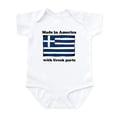 thumbnail image 1 of CafePress - Made In America With Greek Parts Body Suit - Baby Light Bodysuit, Size Newborn - 24 Months, 1 of 4