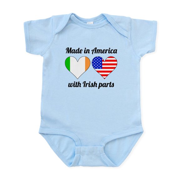CafePress - Made In America With Irish Parts Body Suit - Baby Light Bodysuit, Size Newborn - 24 Months