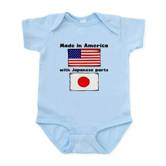 CafePress - Made In America With Japanese Parts Body Suit - Baby Light Bodysuit, Size Newborn - 24 Months