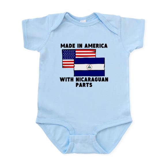 CafePress - Made In America With Nicaraguan Parts Body Suit - Baby Light Bodysuit, Size Newborn - 24 Months