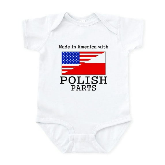 CafePress - Made In America With Polish Parts Body Suit - Baby Light Bodysuit, Size Newborn - 24 Months