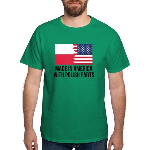 CafePress - Made In America With Polish Parts T Shirt - Men's Classic Graphic Cotton T-Shirt