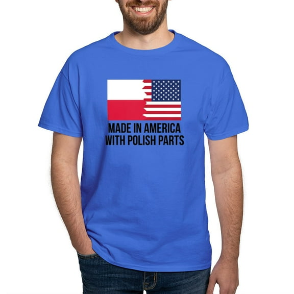 CafePress - Made In America With Polish Parts T Shirt - Men's Classic Graphic Cotton T-Shirt