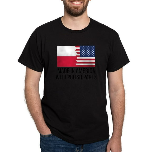 CafePress - Made In America With Polish Parts T Shirt - Men's Classic Graphic Cotton T-Shirt